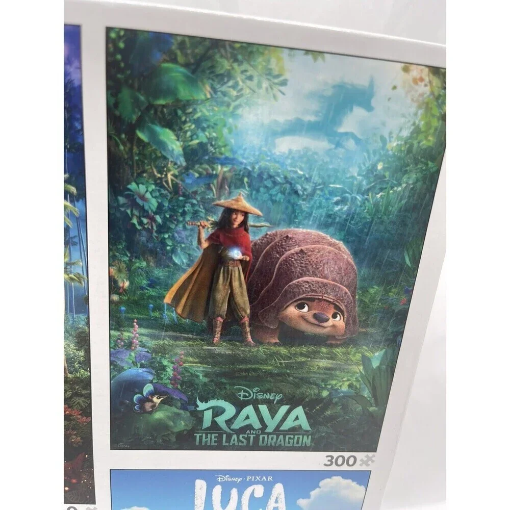 5 in 1 Jigsaw Puzzle Disney Movies Encanto Moana Soul Raya Luca Open Box Unused